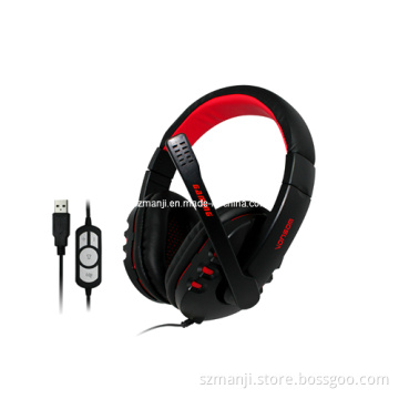 Computer Wired USB Gaming Headphone with Mic